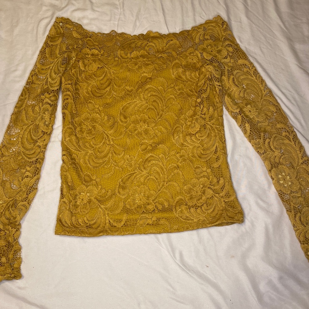 Mustard off the shoulder top